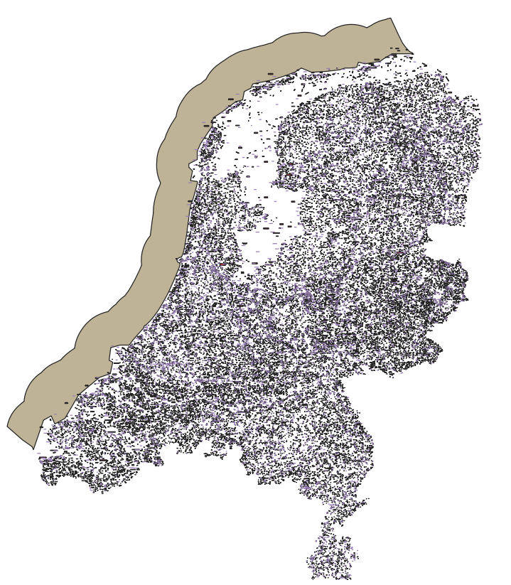 Voorbeeld van een vectordata kaart