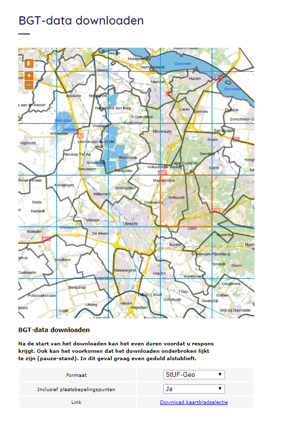 Voorbeeld van een download scherm